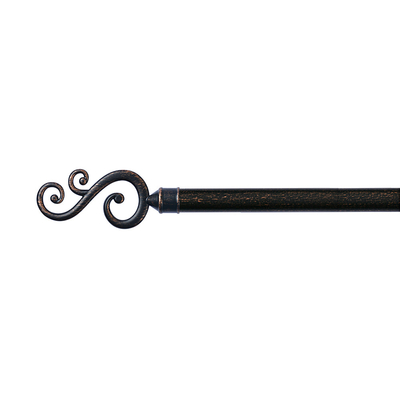 Cross Section Circular Shower Tension Curtain Rod Finials 25mm Simple Style