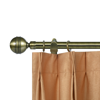 Anti-Brass Color Metal Material Curtain Rods With Customized Size And Classic Curtain Finials For Hotel Or Home Decor