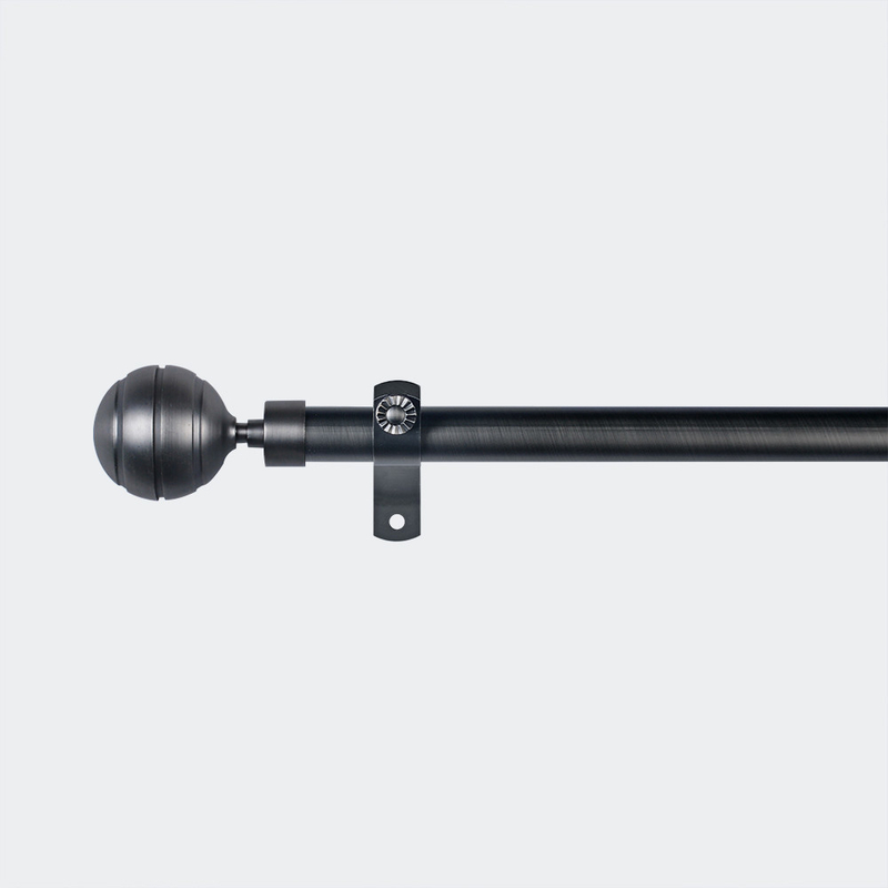 Sand Black Curtain Rod Set Home Three Dimensional Spheres Aluminum Decorative Head